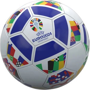 UEFA Euro 2024 labdarúgó labda, 5-ös méret, hivatalos meccslabda színes design elemekkel.