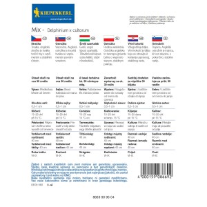 Kiepenkerl Mix Delphinium vetőmag, kb. 30 növényre elegendő.