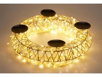 LED-es adventi koszorú vas 38 cm x 10 cm arany LED-es adventi koszorú vas 38 cm x 10 cm arany