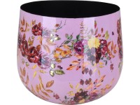 Kaspó Flora virágmintás 17 cm átmérő x 14 cm pink-arany Kaspó Flora virágmintás 17 cm átmérő x 14 cm pink-arany