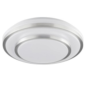 Modern, kerek LED mennyezeti lámpa Nivaro ezüst és fehér színben, Ø 29,3 cm.