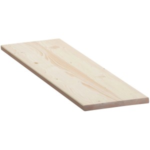 Kezeletlen lucfenyő ragasztott fa panel, 100x30x1,8 cm, polcokhoz és bútorkészítéshez.