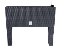 Prosperplast magaságyás rattan hatású 60 cm x 25 cm x 46 cm antracitszürke