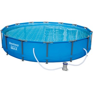 Bestway acélvázas medence szett Pro, 427 cm átmérő, szivattyúval a tiszta vízért.