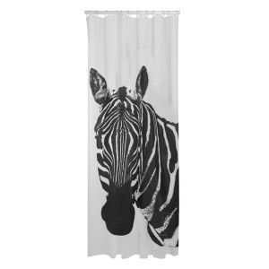 t.b.t. Zuhanyfüggöny zebra mintával, fekete-fehér.