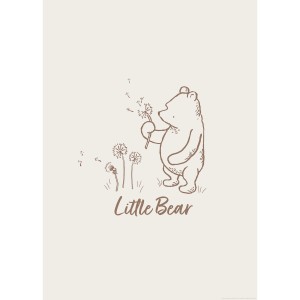Komar Disney Micimackó Little Bear falikép, 50x70 cm, bézs színű, medvével és pitypangokkal.