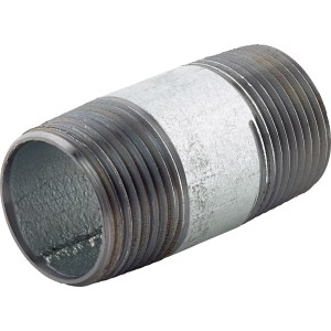Horganyzott temperöntvény fitting, 33,3 mm x 60 mm, külső menettel csőcsatlakozásokhoz.