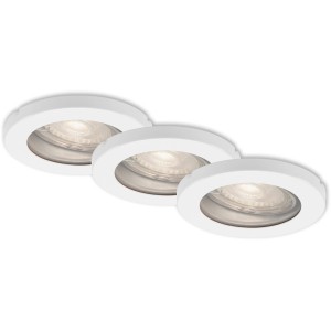 Briloner LED süllyesztett spotlámpa, 3 darabos készlet, fehér, kerek spotok beltéri használatra, IP65 fröccsenésálló.