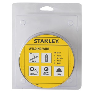 Stanley hegesztőhuzal, 0,6 mm átmérő, 1 kg-os tekercs MIG hegesztőgépekhez.