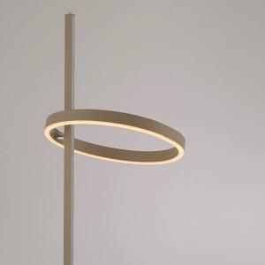 Modern Just Light Ritus homokszínű állólámpa: Design állólámpa gyűrűvel és rúddal, meleg fehér fény.