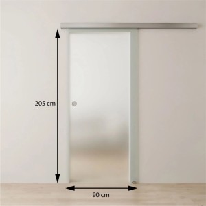 Doorlegro tolóajtó szett EasySlide 65 szatén inox hatás 205 cm x 90 cm