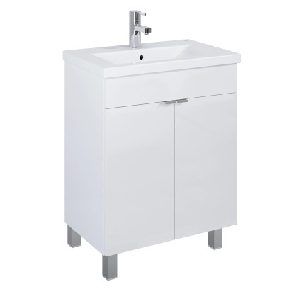 Roca Cheese 2.0 mosdó alatti szekrény 2 ajtóval, lábakkal 60 cm fehér magasfényű