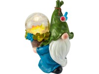 LED-es napelemes dekorlámpa törpe 11,5 cm x 8,4 cm x 17,4 cm kék LED-es napelemes dekorlámpa törpe 11,5 cm x 8,4 cm x 17,4 cm kék