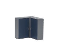 Küpper sarok faliszekrény 2 ajtós 4 polccal 60 cm x 60 cm x 20 cm sötétkék Küpper sarok faliszekrény 2 ajtós 4 polccal 60 cm x 60 cm x 20 cm sötétkék