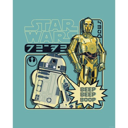 Komar Star Wars Beep Boop falikép 40 cm x 50 cm kék