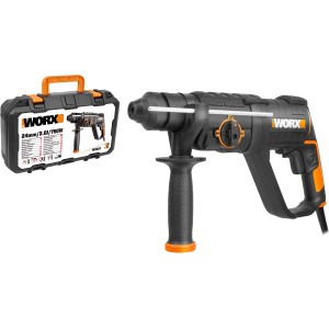 Worx WX337 (750 W) fúrókalapács tokkal, ideális kő és beton fúrásához.