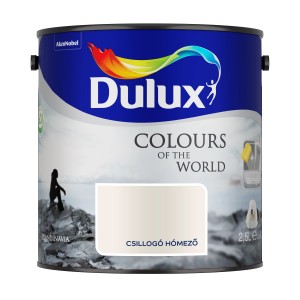 Dulux Colours of the World beltéri falfesték, Csillogó Hómező árnyalat, 2,5 literes doboz.