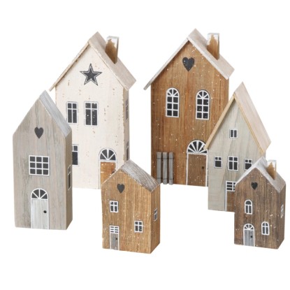 Boltze Houses dekorációs figura 3 darabos szett 2-féle változatban több színben