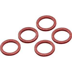 Öt piros rosttömítés (Ø 10 mm x Ø 14 mm) csövekhez.
