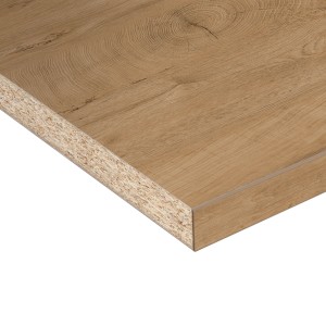 Közelkép a Kaindl Eiche Endgrain Classic munkalapról, 3,8 cm vastag, fa mintázattal.