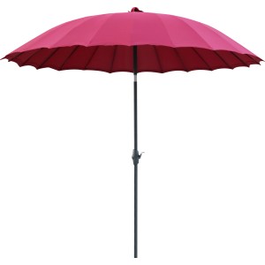 Burgundi Limon napernyő Ø 270 cm kurblival kertbe és teraszra.
