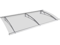 Félnyereg előtető L rozsdamentes acél/átlátszó 17 cm x 190 cm x 95 cm Félnyereg előtető L rozsdamentes acél/átlátszó 17 cm x 190 cm x 95 cm