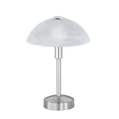 Trio Donna LED asztali lámpa 30 cm 4,5 W matt nikkel - alabástrom