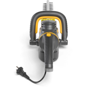 Stiga HT 105c elektromos sövénynyíró, 500W, 45cm vágáshossz, szürke ház sárga részletekkel.