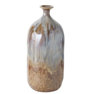 Dekoratív barna Boltze Home Sensu váza, 32 cm magas, kőedényből, beltéri használatra.