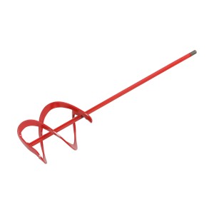 Piros LUX Spachtelmischer, Ø 90 mm, 500 W-tól használható fúrógépekhez, ragasztó, vakolat és habarcs keveréséhez.
