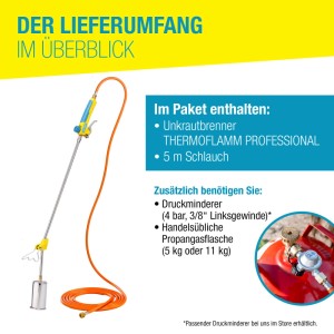 Gloria Thermoflamm Professional Plus gyomperzselő tömlővel