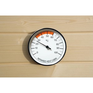 Weka hőmérő infrakabinokhoz, hőmérséklet kijelzés 100°C-ig. Ideális szaunakályhákhoz és tartozékokhoz.