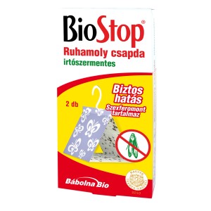 BioStop ruhamoly csapda, rovarirtó szer mentes, akasztóval. Hatékony védelem a ruháknak.