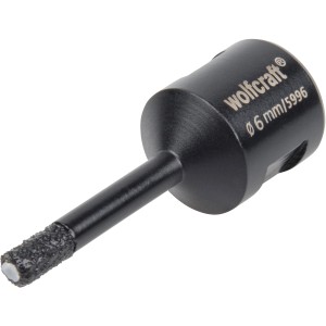 Wolfcraft gyémánt fúró Ceramic, 6 mm, sarokcsiszolóhoz. Gyémánt fúrófej csempéhez.