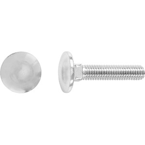 M5 x 20 mm-es kocsicsavar, acél, teljes menet, 100 darab.