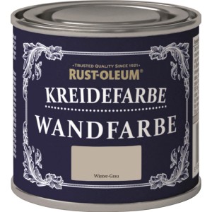 Rust-Oleum krétafesték doboz, Winter Grey falfesték, matt felület beltéri használatra.