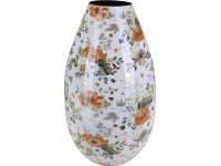 Váza Flora virágmintával 15 cm átmérő x 28 cm fehér Váza Flora virágmintával 15 cm átmérő x 28 cm fehér
