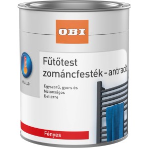 OBI radiátor zománcfesték RAL 7016 antracit fényes dobozban, radiátorokhoz.