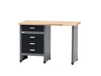 Küpper munkapad 4 fiók és 1 ülőhely 84 cm x 120 cm x 60 cm fekete-világosszürke Küpper munkapad 4 fiók és 1 ülőhely 84 cm x 120 cm x 60 cm fekete-világosszürke