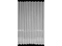 Fényáteresztő függönyanyag hímzett fehér 175 cm magas méteráru Fényáteresztő függönyanyag hímzett fehér 175 cm magas méteráru