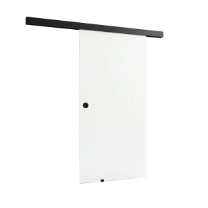 Doorlegro tolóajtó készlet EasySlide 65 ESG tiszta üveg fekete 205 cm x 90 cm