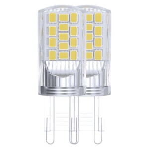 Közelkép két G9 LED izzóról.