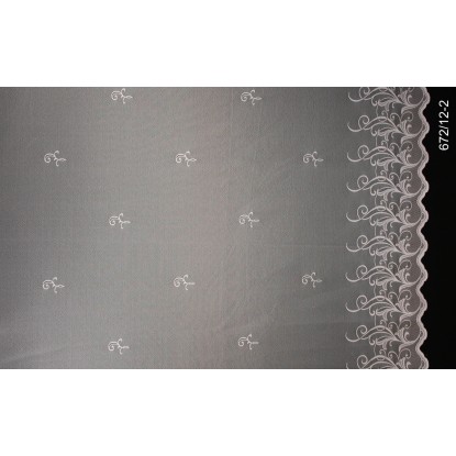 Fényáteresztő jacquard függöny fehér 270 cm magas méteráru