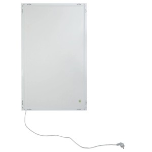 Fehér Infrae Base M 800 W fűtőpanel falra szereléshez, csatlakozókábellel.