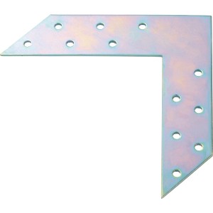 Fehér horganyzott sarokösszekötő 150x150x35 mm sarokösszekötéshez és megerősítéshez.
