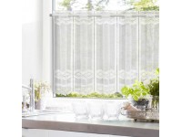 Függöny jacquard vitrázs bordűrös fehér 45 cm magas méteráru Függöny jacquard vitrázs bordűrös fehér 45 cm magas méteráru