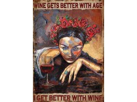 Retro-Gift nagy táblakép - Wine quote 27 cm x 39 cm Retro-Gift nagy táblakép - Wine quote 27 cm x 39 cm