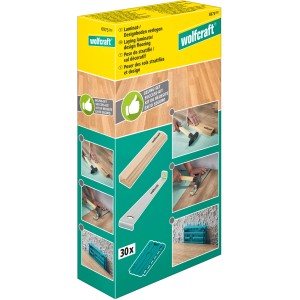 wolfcraft laminált és design padló lerakó készlet húzóvasal, ütőfával és 30 ékkel.