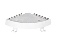 Allstar gyorsan rögzíthető sarokpolc fehér ABS műanyag 33 cm x 4,5 cm x 22 cm Allstar gyorsan rögzíthető sarokpolc fehér ABS műanyag 33 cm x 4,5 cm x 22 cm