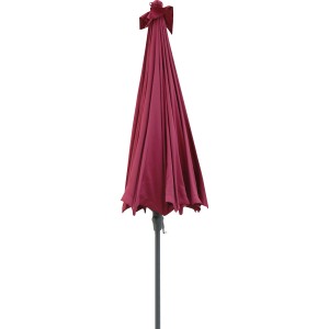 Zárt, burgundi színű Limon napernyő Ø 270 cm kurblival és alumínium rúddal.